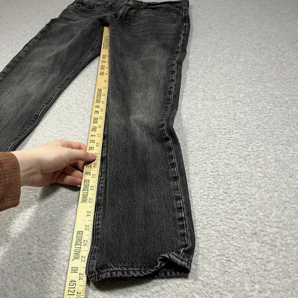 Levis Premium Jeans Mens 29x30 (Fit 30x28) Black 502 Taper Cotton Blend Stretch